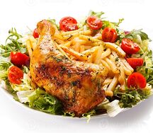 Frites poulet grillé