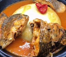 Foutou banane sauce claire