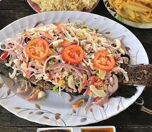 Frites poisson grillé