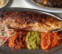 Poisson Chacha braisé avec Atiéké 