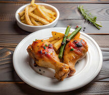 Chicken drumsticks & chips