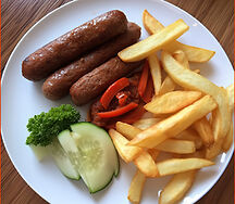 Goat Sausage & chips