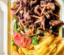 Grilled Goat & Chips