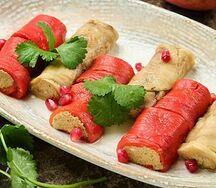 Рулетики из баклажан и паприки