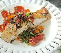 Mérou à la mediterranée et salade