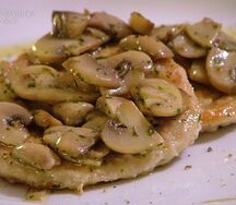 Escalope de bœuf aux champignons et jambon