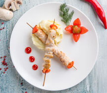 Шашлык куриный с гарниром