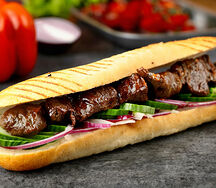 Grilled Beef Skewer Sandwich