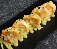 Креветки с соусом васаби
