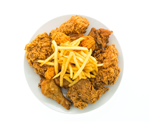 Frites poulet pané