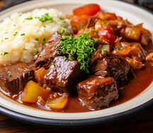 Beef stew & nshima