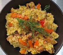 Плов в казане со свининой