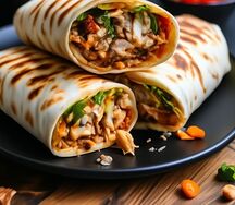 Шаурма в лаваше с курицей на углях