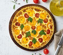 Лионский киш Омлетик с курицей и помидорами, средний