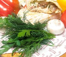 Шаурма с курицей на углях и сыром
