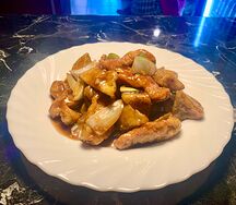 B6c Свинина в кляре с баклажанами