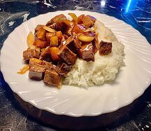 Рис с говядиной и картофелем