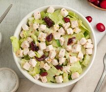 Салат из куриной грудки с вяленой клюквой и стеблем сельдерея