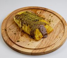 Ананас на гриле с шоколадным соусом