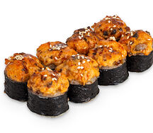 Запеченный ролл с угрем и курицей