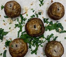 Шашлык из фаршированных шампиньонов