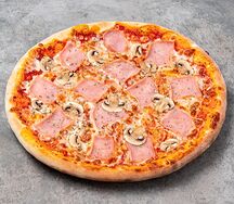 Пицца с ветчиной и грибами