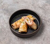 Блины с сыром и ветчиной из индейки