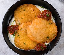 Драники с красной икрой