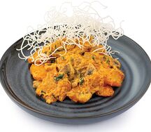 Морской окунь с шампиньонами