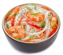 Рисовая лапша с тигровой креветкой