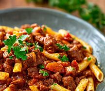 Гуляш с макаронами