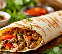 Курица с овощами в лаваше