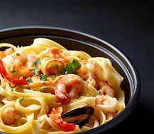 Феттуччине с морепродуктами
