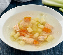 Уха с лососем