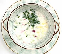 Окрошка с ветчиной