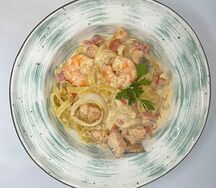 Тальятелле с морепродуктами