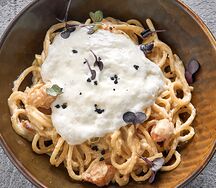 Спагетти с креветками