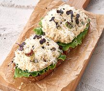 Брускетта с риетом из тунца