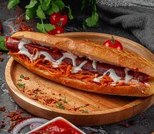 Хот-дог с охотничьей колбаской