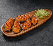 Мидии, запечённые под сырным соусом