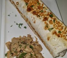 Шаверма в лаваше с грибами