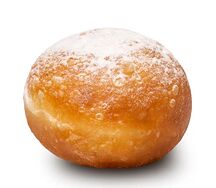 Пончик с клубничным джемом