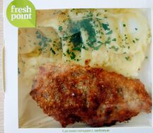 Шницели из индейки с пюре