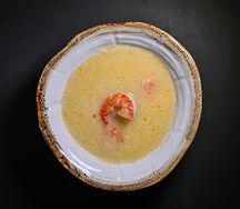 Тыквенный крем-суп с креветками