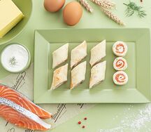 Блины с лососем и сыром