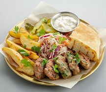 Уштипцы по-деревенски из говядины и свинины