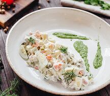 Оливье с телятиной