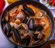Сковородка с морепродуктами маленькая