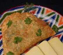Чебурек с зеленью и сыром