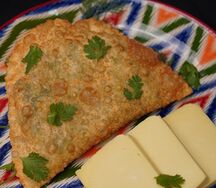 Чебурек с зеленью и сыром 